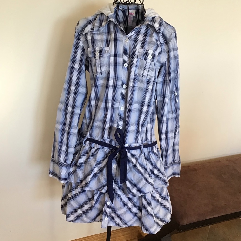Dress Justice casual 18 blue plaid